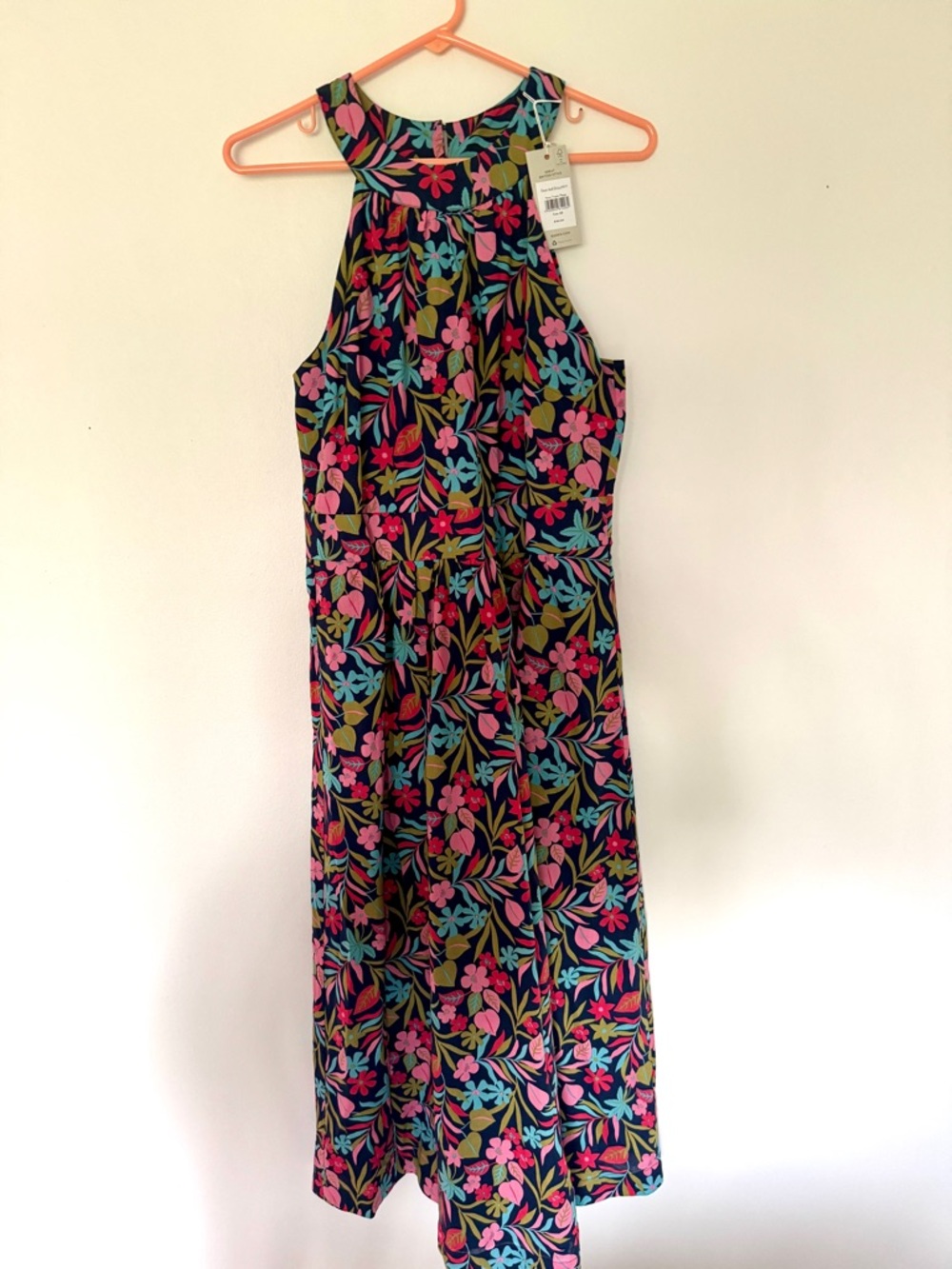 Boden Heidi Floral Halter High Neck Cotton dress